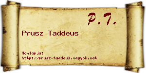 Prusz Taddeus névjegykártya